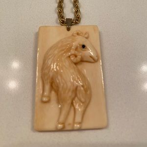 Vintage Chinese Year of the Goat necklace.